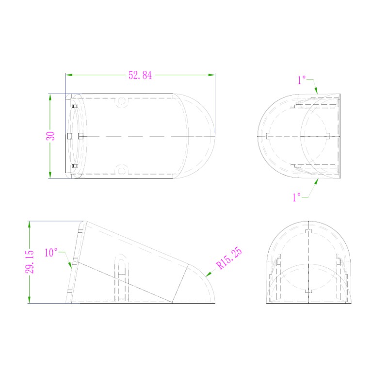 Leergehäuse für einen Schalter mit 20.2mm Gehäuseausschnitt