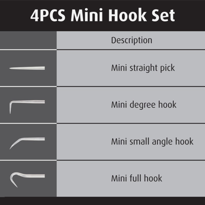 Hebelwerkzeug Minihaken 4 Teile 162mm