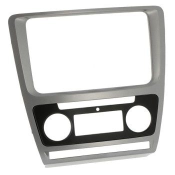 Radioblende SKODA Octavia (1Z) ab 2009-13 2DIN silver metallic Klimaautomatik