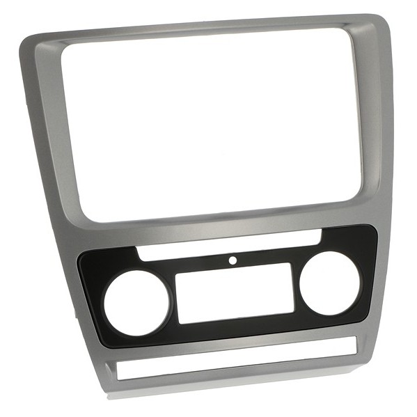Radioblende SKODA Octavia (1Z) ab 2009-13 2DIN silver metallic Klimaautomatik