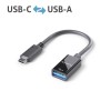 USB 3.1 Adapter IS231 USB-C Stecker - USB-A Buchse, OTG 0,10m, schwarz