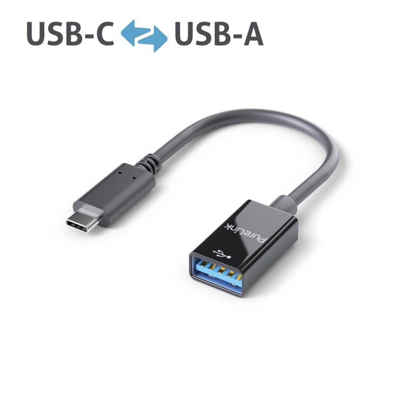 USB 3.1 Adapter IS231 USB-C Stecker - USB-A Buchse, OTG 0,10m, schwarz