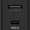 230V Netzteil mit USB-A & USB-C Buchsen, 30 Watt, schwarz