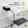 230V Netzteil mit USB-A & USB-C Buchsen, 30 Watt, schwarz