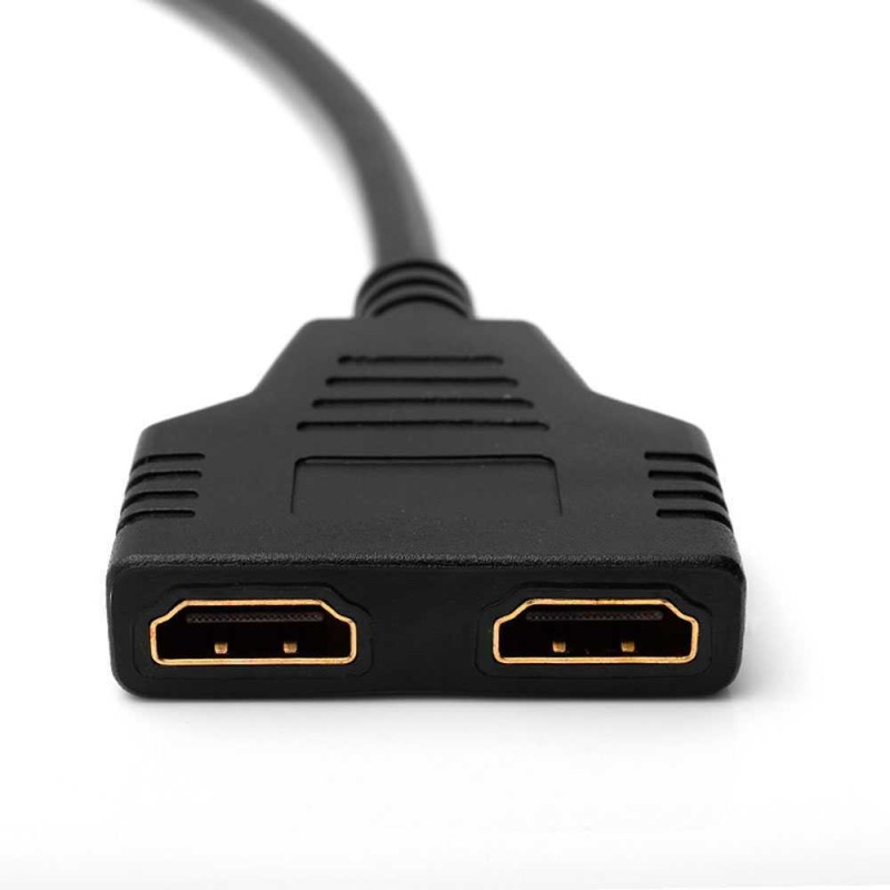 1080i HDMI Splitter 1 Male auf 2 Female Buchse Verteiler Adapter Kabel Schwarz