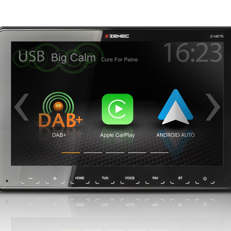 ZENEC Z-N875 1-DIN Moniceiver Android Auto Apple CarPlay DAB+