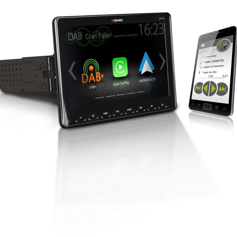 ZENEC Z-N875 1-DIN Moniceiver Android Auto Apple CarPlay DAB+
