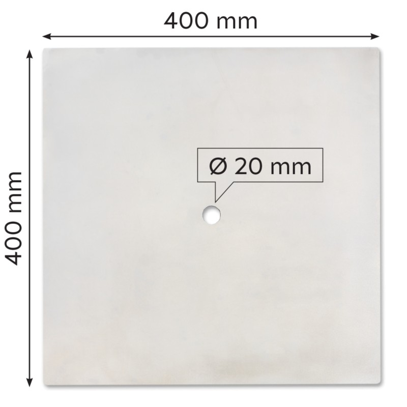 Antennenmontageträger 400mm x 400mm x 1mm Edelstahl