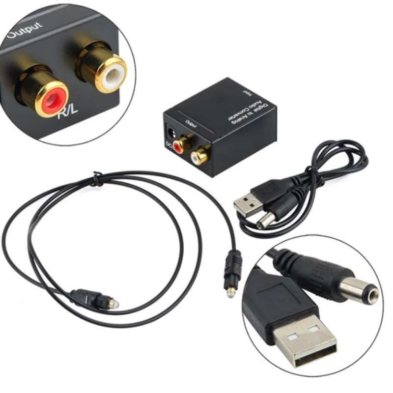 Digital Optical Toslink auf Analog RCA Audio Converter Adapter