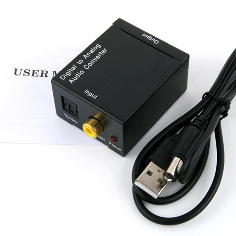 Digital Optical Toslink auf Analog RCA Audio Converter Adapter