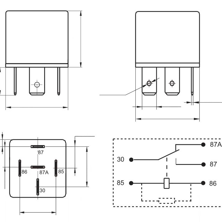 12v Schließer und Öffner Auto Wechselrelais mit sockel 40 A