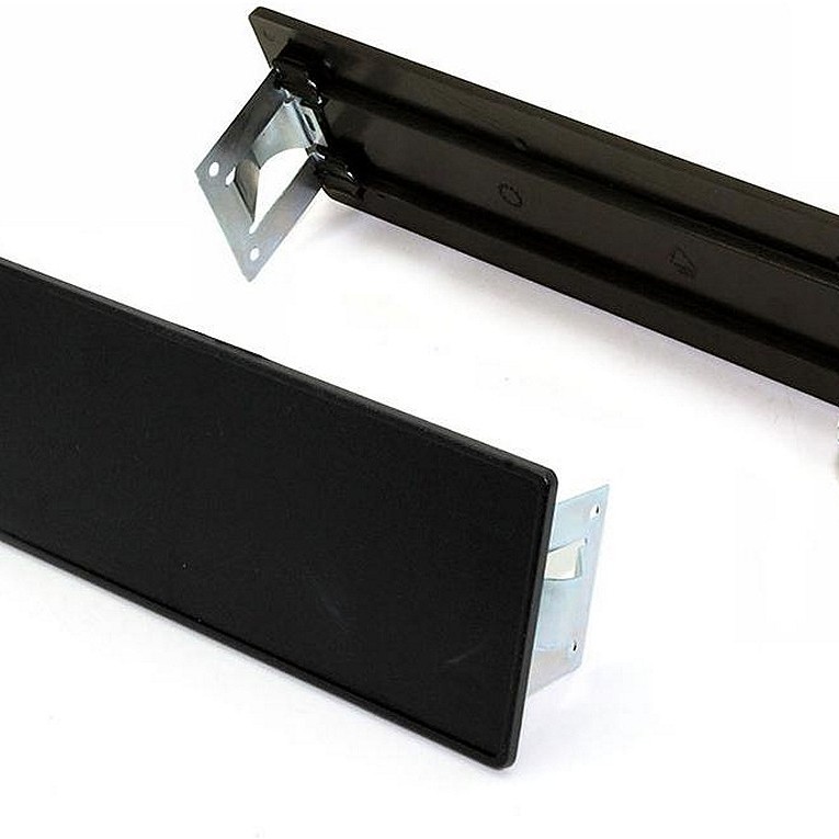 Universal-Blindplatte in DIN-Größe Abmessungen 194 x 62 mm Ausführung in Schwarz