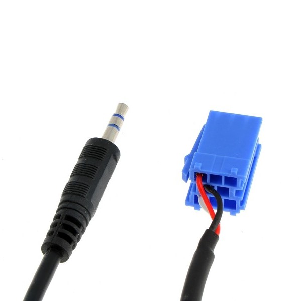 AUX IN Adapter ALFA ROMEO LANCIA FIAT ab 2007 Mini ISO blau - Klinke