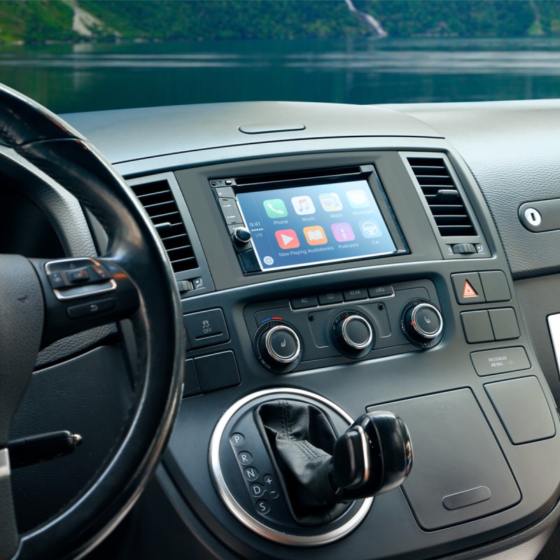 2-DIN Radioblende VW T5 2003-2015/Touareg 2003-2010 schwarz