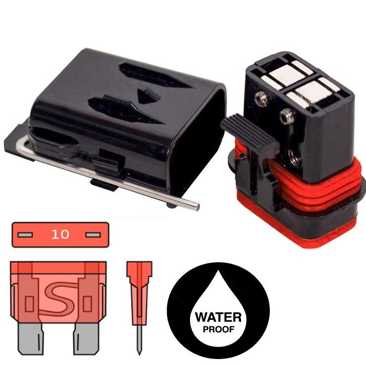 AMPIRE Sicherungshalter 6/10mm² für ATO-Sicherungen, wasserdicht