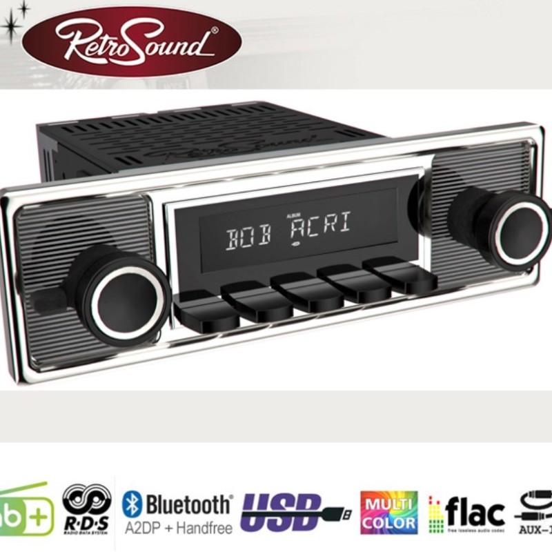 RETROSOUND RSD-BECKER-BLACK-2 DAB DAB+ Komplett-Set Becker Chrome mit Zubehör