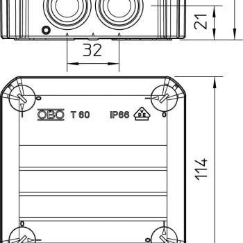 Kabelabzweigkasten T60 BET 114 mm x 114 mm
