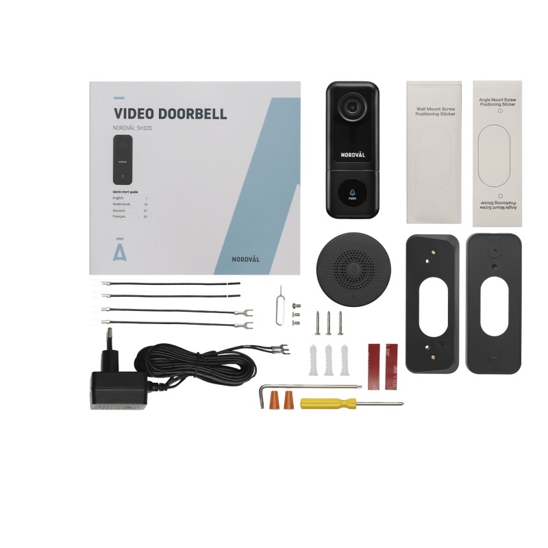 Nordväl SH105-32GB Video Türklingel mit Nachtsicht, 2K QHD, 32GB, WLAN