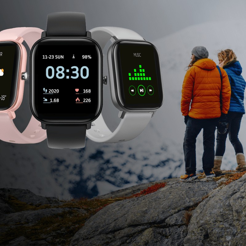 Nordval SW101G Grau Elegante Smartwatch mit integrierten Sportaktivitäten