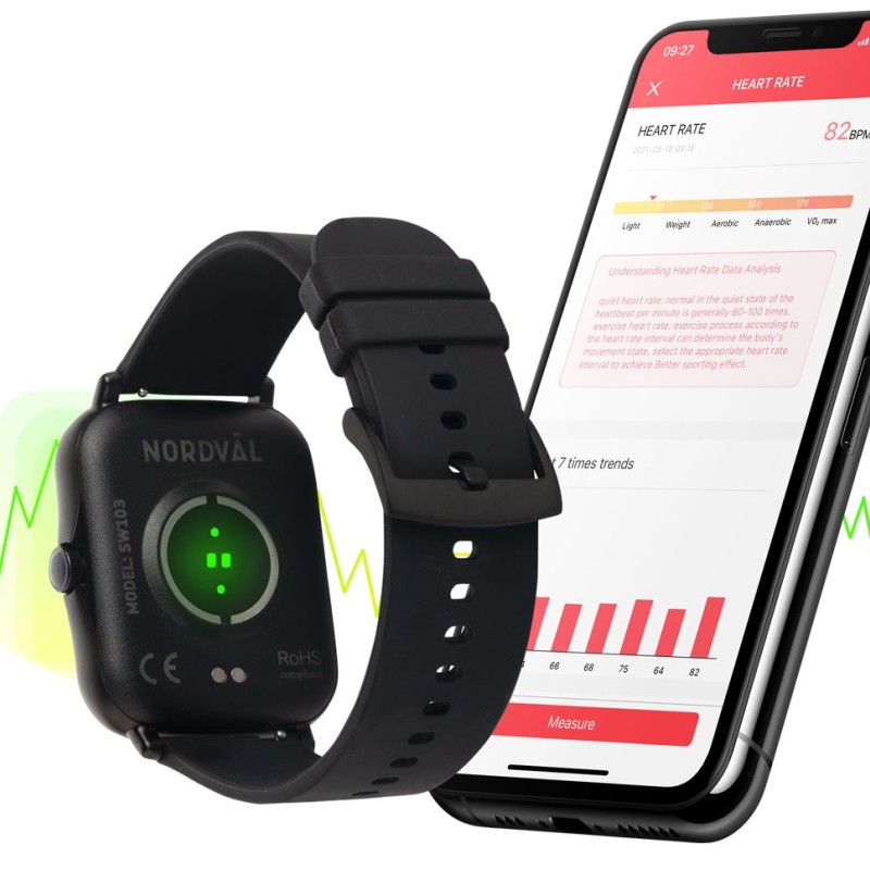 Nordval SW103B Schwarz leistungsstarke und vielseitige Smartwatch