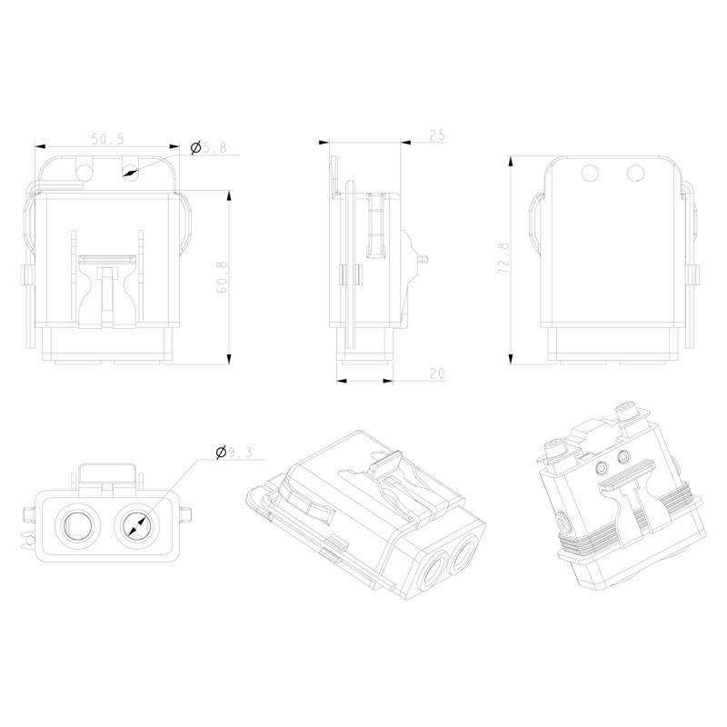 Sicherungshalter 25mm² für AFS-Sicherung (Mini-ANL), wasserdicht