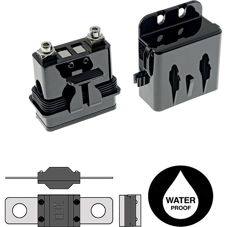 Sicherungshalter 25mm² für AFS-Sicherung (Mini-ANL), wasserdicht