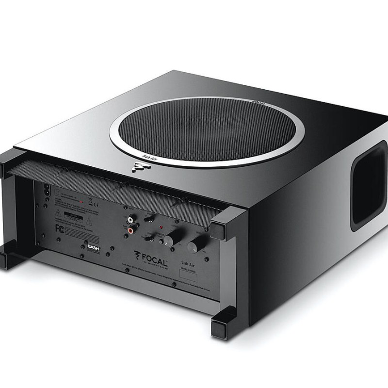 FOCAL Sub Air (Schwarz) Kabelloser Aktiv Subwoofer mit flacher Bauform (16 cm )