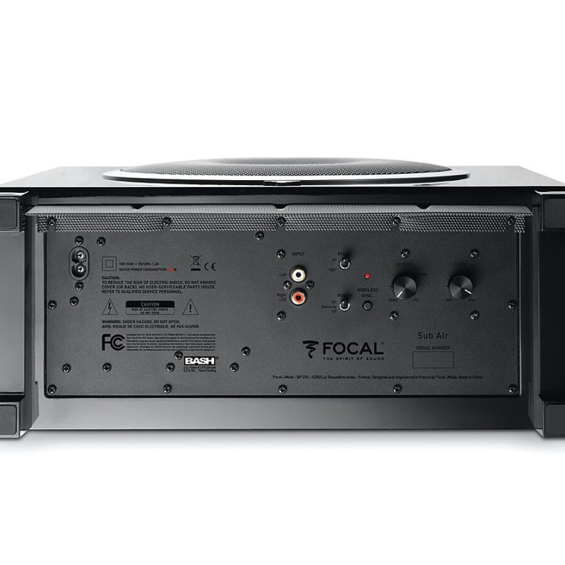 FOCAL Sub Air (Schwarz) Kabelloser Aktiv Subwoofer mit flacher Bauform (16 cm )