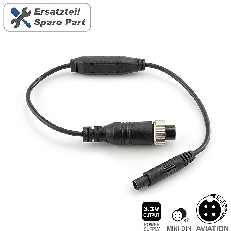 Adapterkabel 4-pol. AVIATION auf 4-pol. MINI-DIN mit Netzteil