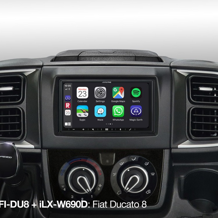 Alpine KIT-7FI-DU8 2-DIN Einbauset Fiat Ducato 8 + Lenkradfernbedienung Adapter