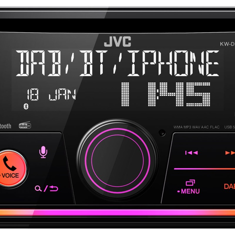 JVC KW-DB95BT-ANT Doppel-DIN CD/MP3-Autoradio mit DAB / Bluetooth / USB / iPod
