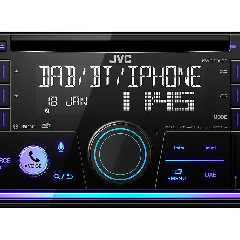 JVC KW-DB95BT-ANT Doppel-DIN CD/MP3-Autoradio mit DAB / Bluetooth / USB / iPod