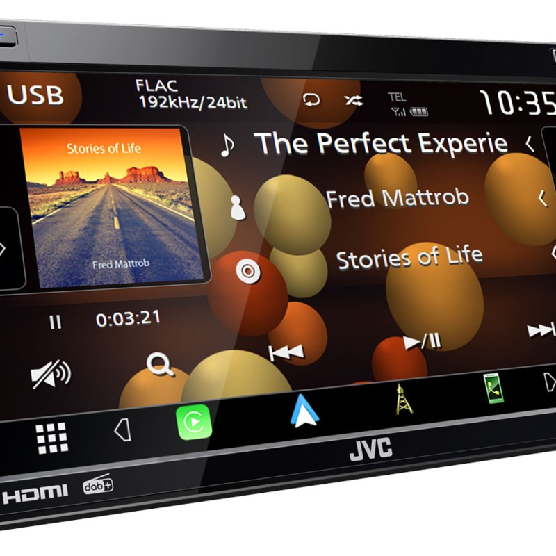 JVC KW-M875DBW - Doppel-DIN MP3-Autoradio mit Touchscreen / DAB/ Bluetooth/ USB
