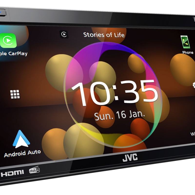 JVC KW-M875DBW - Doppel-DIN MP3-Autoradio mit Touchscreen / DAB/ Bluetooth/ USB